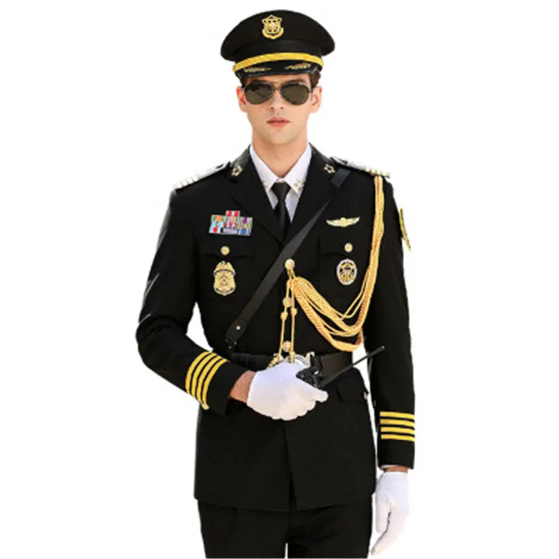 High-Grade Work Wear Men's Spring And Autumn Business Suit Coat Classical Military Uniform Security Guard For Cosplay Gift