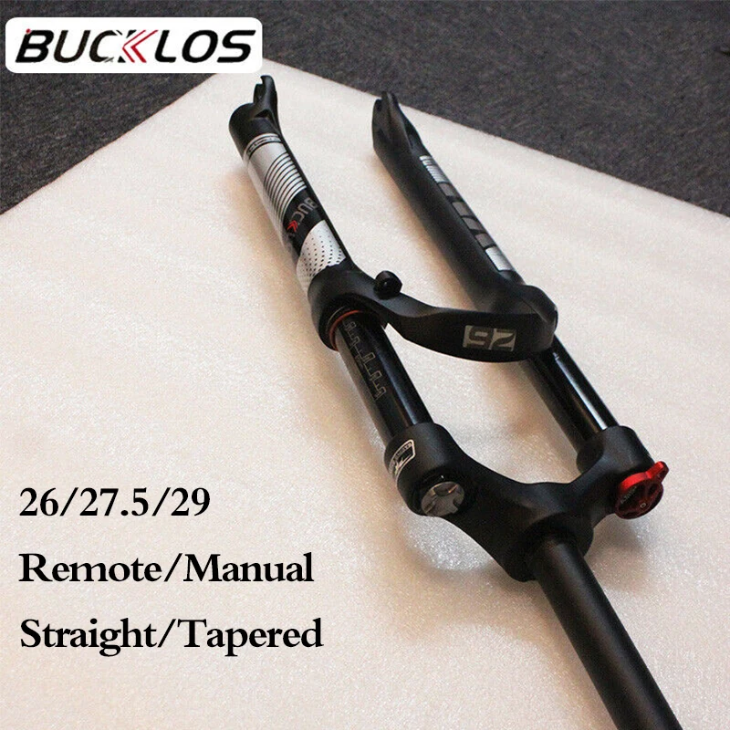 

BUCKLOS Air Fork 26 27.5 29 Bicycle Fork Aluminum Alloy Suspension Fork 120mm Travel Mountain Bike Forks with Rebound Adjustment
