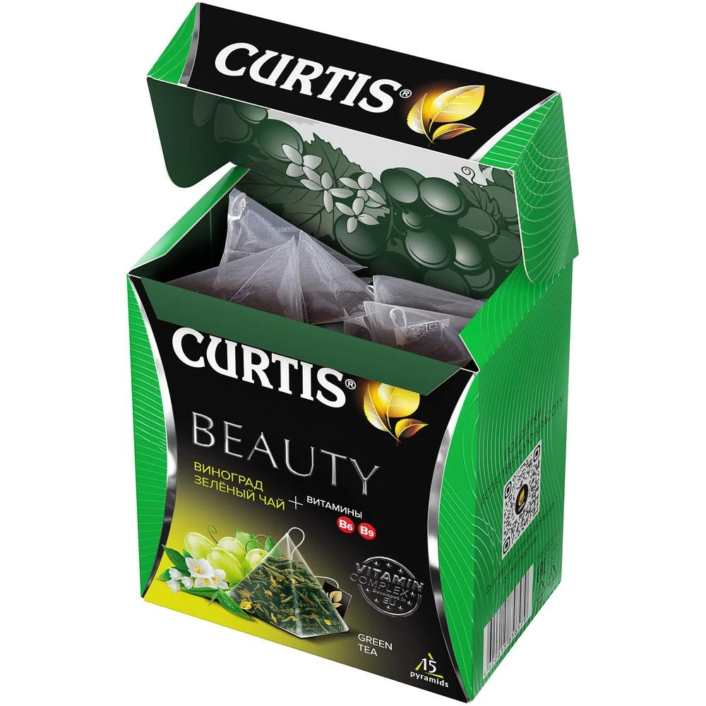 Чай зеленый в пирамидках CURTIS &quotBeauty" 15 пирамидок |