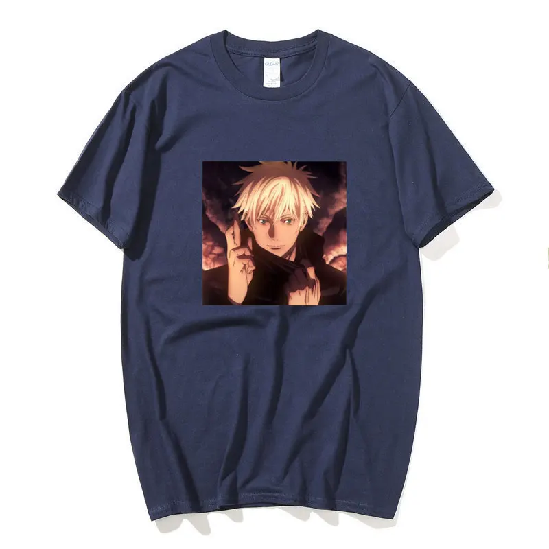 

Японское аниме юдзюцу Kaisen Gojo Satoru летняя футболка для мужчин и женщин с круглым вырезом женский топ футболка одежда