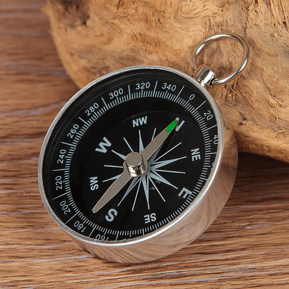 

Portable Aluminum Lightweight Emergency Compass Outdoor Survival Compass Tool Navigation Wild Tool Black Brujula Chaveiro#40