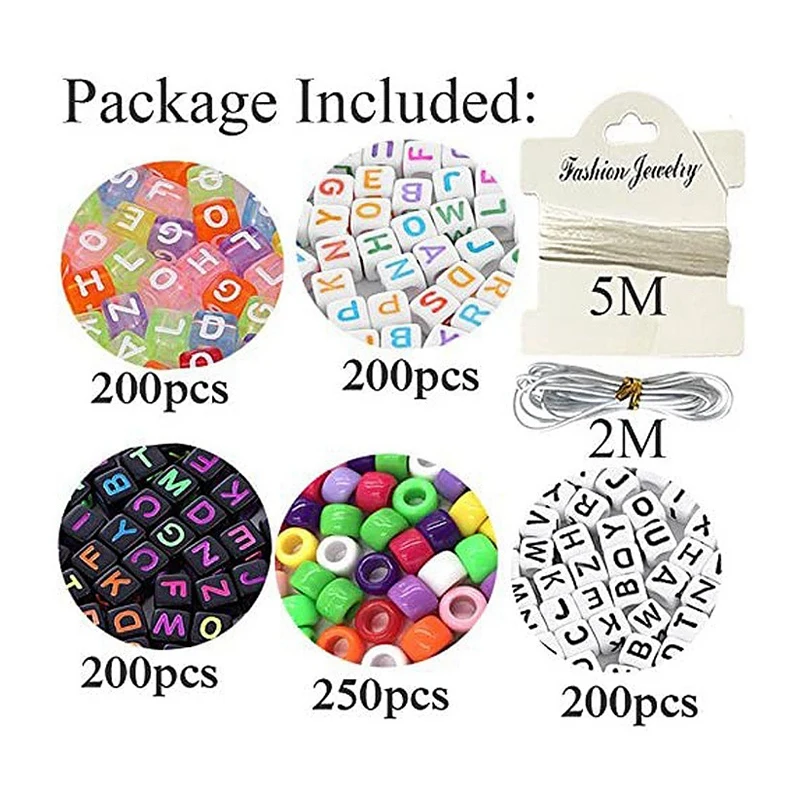 1050PCS Letter Beads for Bracelets Necklaces DIY Jewelry Making Kit Pony | Украшения и аксессуары