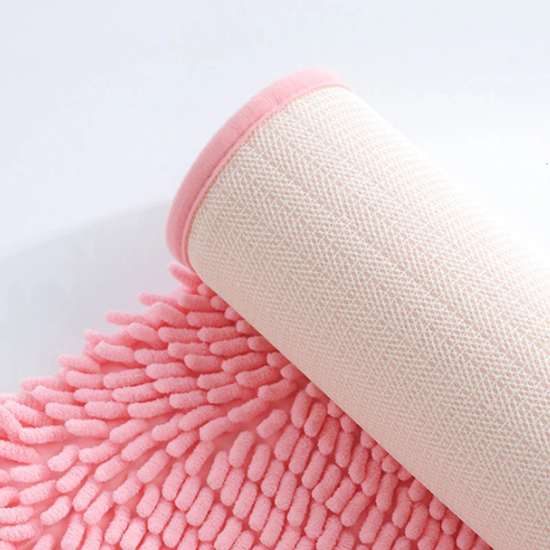 RFWCAK полукруглый утолщенный синельный коврик для ванной комнаты нескользящий