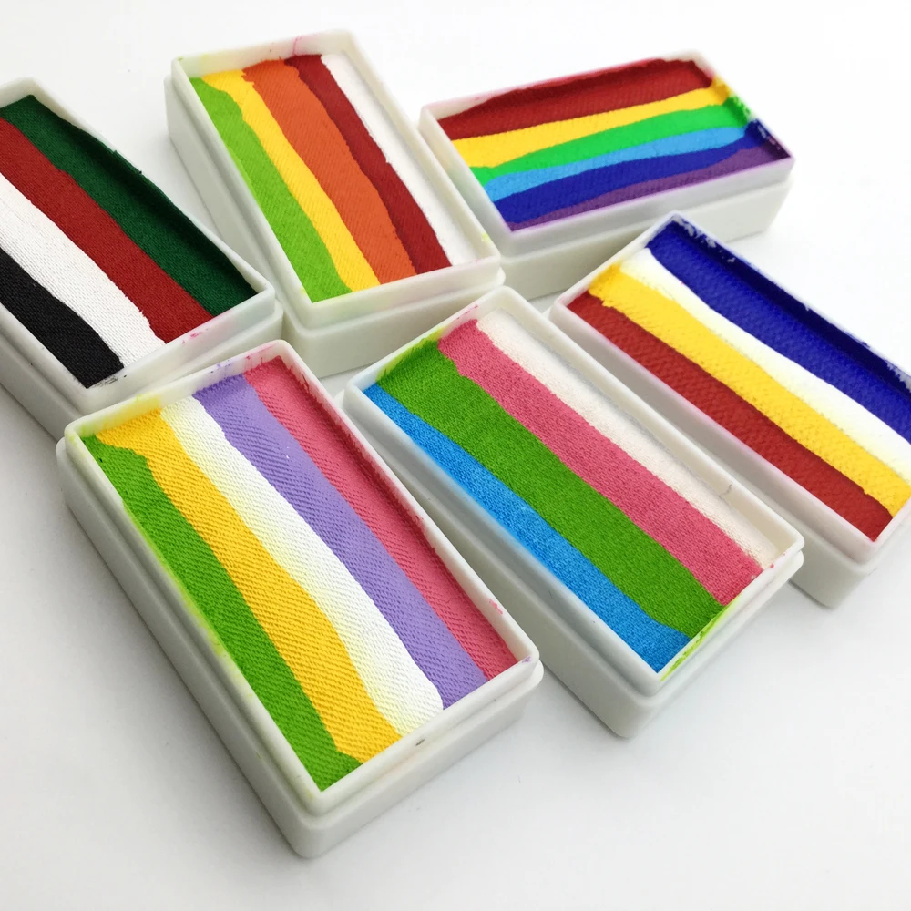 Про радужные краски для тела и лица, макияж, пигмент 30г/набор, мультицветная серия, искусство для Хэллоуина, неоновая, ультрафиолетовая, металлическая.