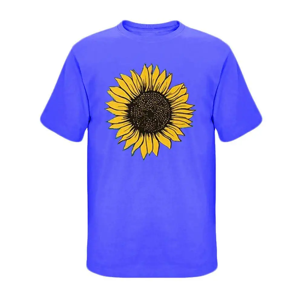 

12 colors Woman tshirts Retro Sunflower Print Summer All Match O Neck Short Sleeve T-shirt Tops femme t-shirts mujer camisetas