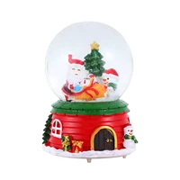 christmas crystal ball decor resin decorative snow globe colorful light musical box christmas gift