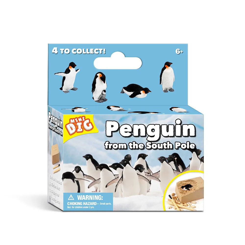 

Children's creative new exploration and Digging penguins for girls and boy DIY dig penguin pirate treasure gems puzzle toys