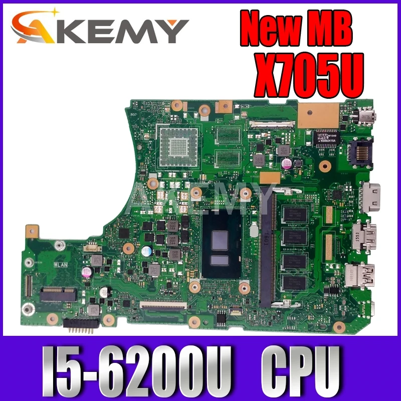 

X556UA motherboard For Asus X556U X556UJ X556UV X556UA X556UQ X556UAM laptop motherboard I5-6200/6198U Test original motherboard