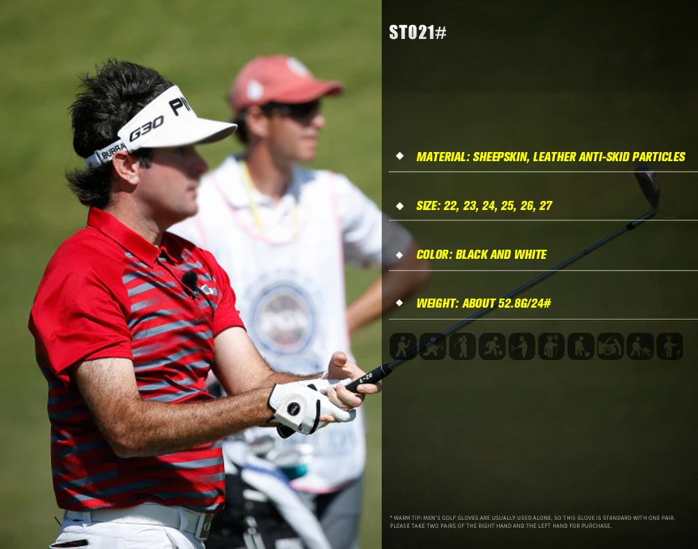 PGM Golf Gloves Men Left Right Hand Lambskin Sheepskin Anti-slip Granules with Ball Marker Golf Gloves