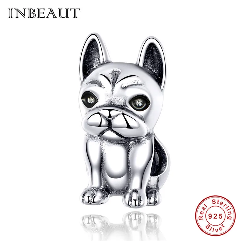 c11306 Браслет INBEAUT fit Pandora, серебро 925,, коала, кошка, лиса, бульдог, подвески, слон, лиса, собака, кролик, медведь, бусины, домашнее животное, сделай сам, ювелирное изделие - Окраска металла: c11306