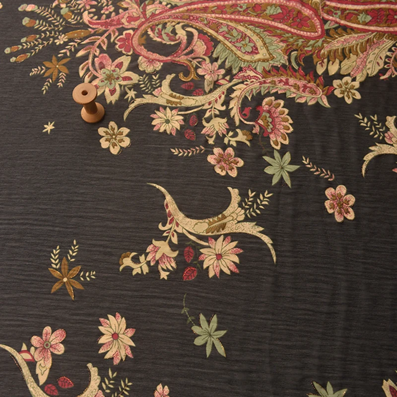 Шифоновый топ с тонкой текстурой в богемном стиле черная бронзовая одежда узором