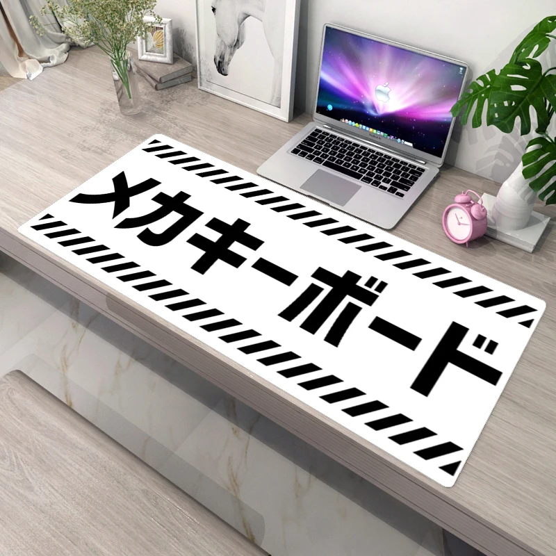 

White Mousepad Japanese Mouse Pad Gamer Computer Mat Mausepad Xl PC Gamer Cabinet Gaming Laptop Pad on the Table Carpets Deskmat