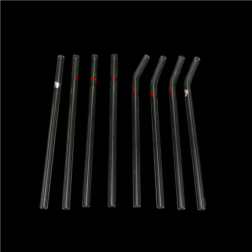 

1pc Heart Printed Special Fine Curved Glass Drinking Straws Pipet Environmental Glass Health Baby Pipette Drinking