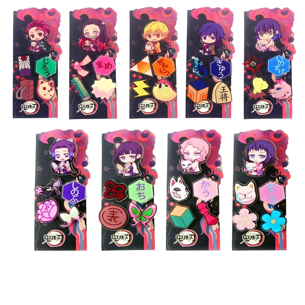 

20Pcs/Lot Anime Demon Slayer Pins Brooch Acrylic Cosplay Kimetsu No Yaiba Kamado Tanjirou Prop Brooch For Lapel Bag Jewelry Gift