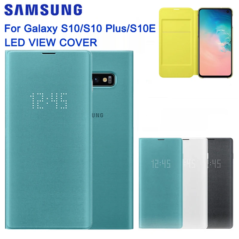 Samsung-funda inteligente con vista LED, Original, para Samsung Galaxy S10, SM-G9730, S10, SM-G9700, S10 E, S10E, S10Plus, G9750-0