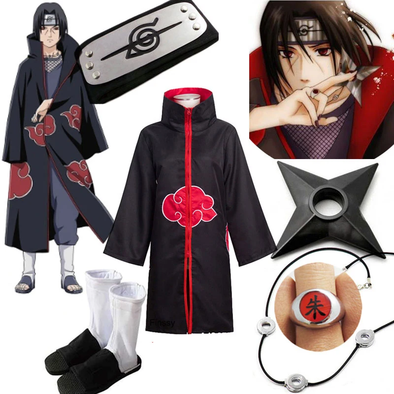 

Nagato Pain Full Cosplay Costume for Height 135cm-185cm Halloween Costume for Kids Boys Suzaku Ring Cloak Headband Shoes
