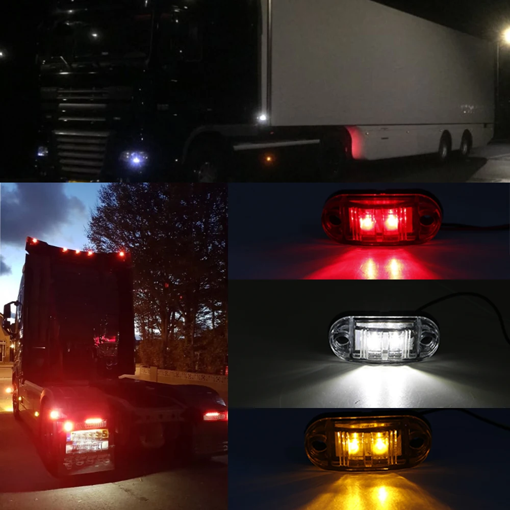 10 шт. Янтарный красный Белый светодиодный 2 5 дюймов диод светильник Овальный