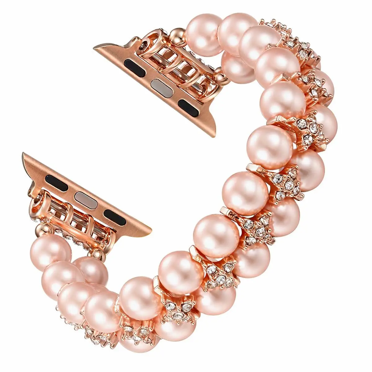 Pearl watchband for Apple Watch Band 38mm 40mm 42mm 44mm Girl Iwatch Series 6 5 4 3 2 SE Elastic Stretch strap Jewelry Wristband