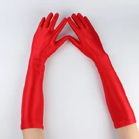 new women spandex gloves long summer driving cycling sun protection full finger mittens ladies elasticity etiquette black gloves