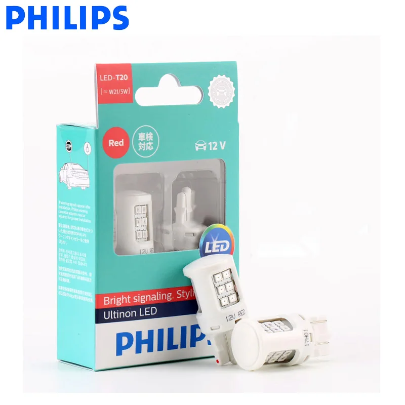 Светодиодсветильник лампа Philips W5W W21/5W P21W P21/5W T10 T20 S25 Ultinon лампы для внутреннего