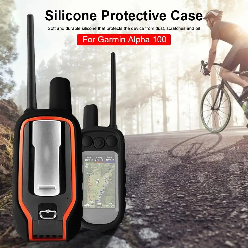 

Silicone Protect Case + Safety Retractable Tether Steel Inside Stretch Coiled Lanyard For Handheld GPS for Garmin 100