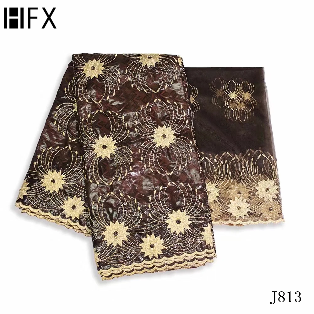 Итальянская парчовая синяя кружевная ткань высокого качества Bazin богатая