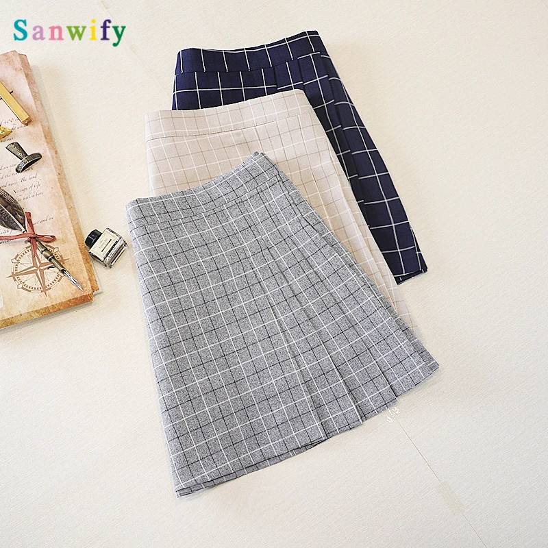 

New Hong Kong-style super popular skirt A- line dress 2020 Summer high waist slimming all-match College Style hip skirt