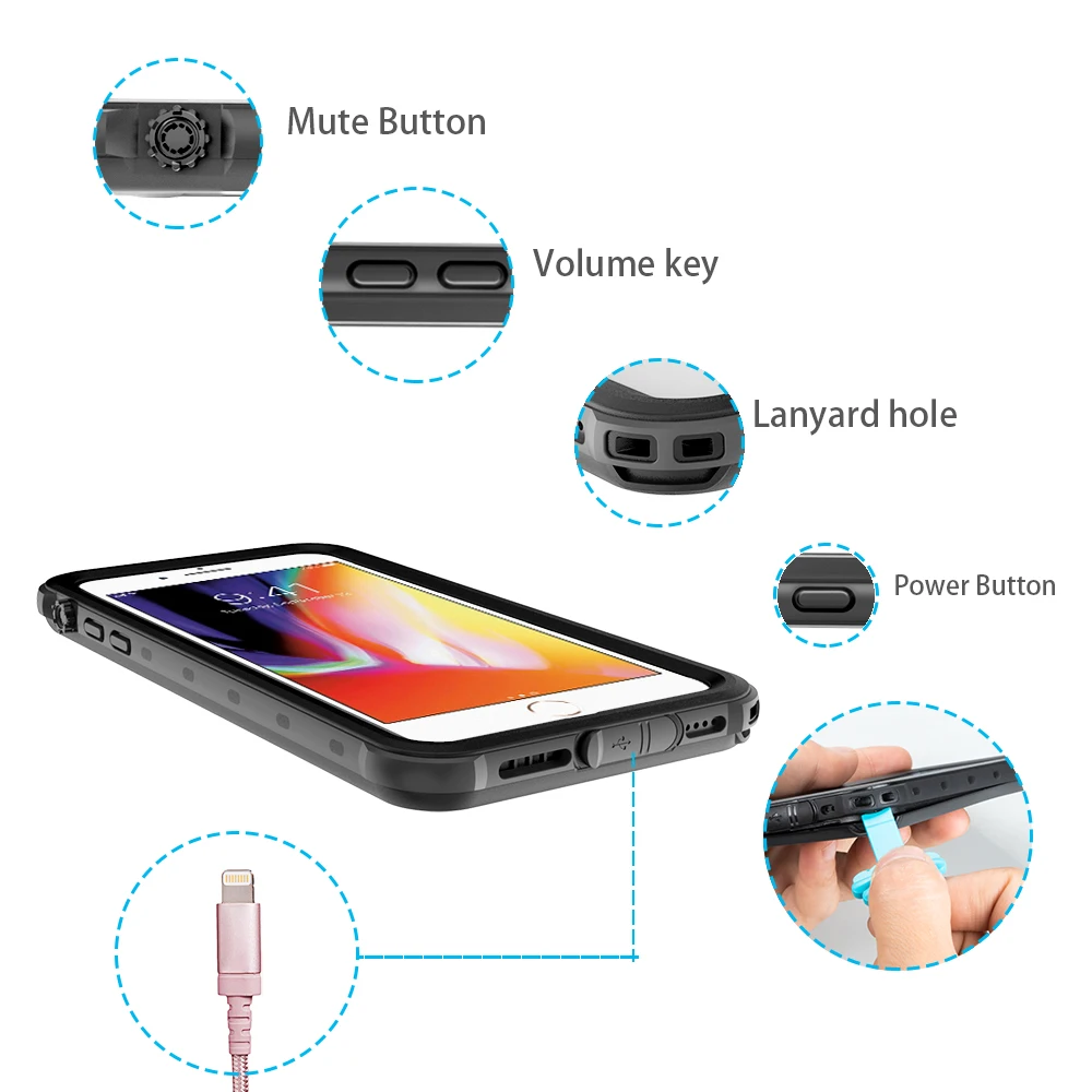 Водонепроницаемый чехол SHELLBOX для iPhone 7 8 Plus водонепроницаемый телефона|Бамперы| |