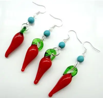 Натуральный камень красный перец кварц кристалл бирюзы подвески серьги для