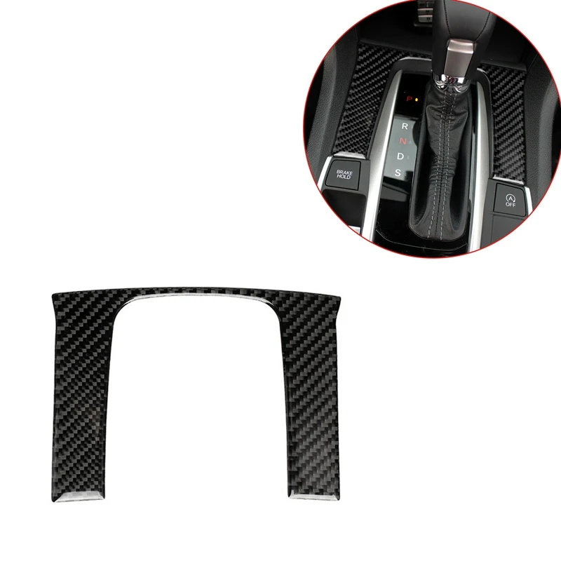 Консоль из углеродного волокна коробка передач панель накладка для Honda Civic 10Th 2016