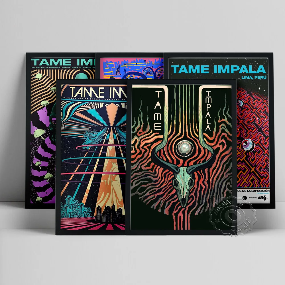 

New Tame Impala Record Producer Poser, Rock Music Band Tour Wall Picture, Psychedelic Abstract Wall Art, Living Room Home Decor