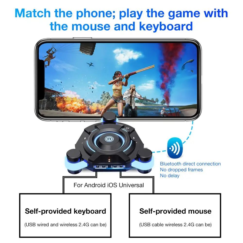 Проводная игровая клавиатура W8 переходник для мыши Bluetooth беспроводной конвертер