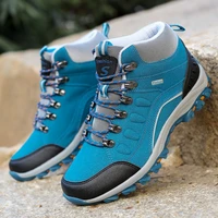 autumn blue unisex hiking shoes men outdoor hiking boots women high top non slip trekking hunting sneakers male climbing shoes