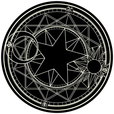 

Fashionable Variety Sakura Magic Array Black Platinum Pentastar Bedroom Living Room Short Crystal Velvet Round Floor Mat
