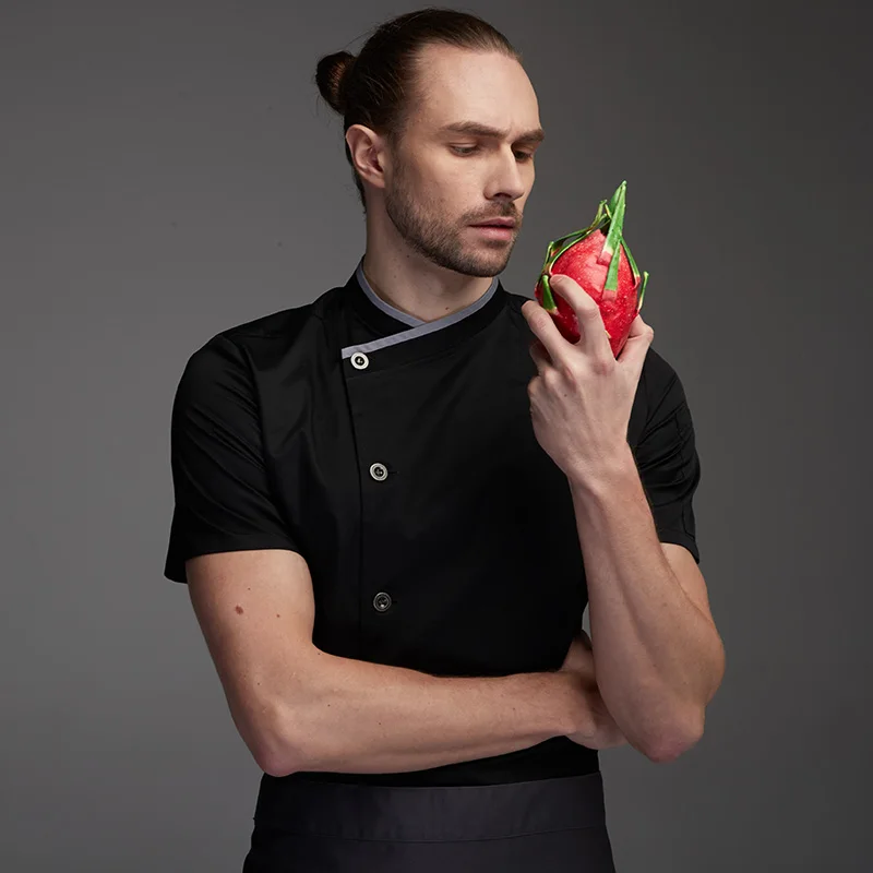 

Summer Thin Style Short Sleeve Man Woman Unisex Chef Jacket