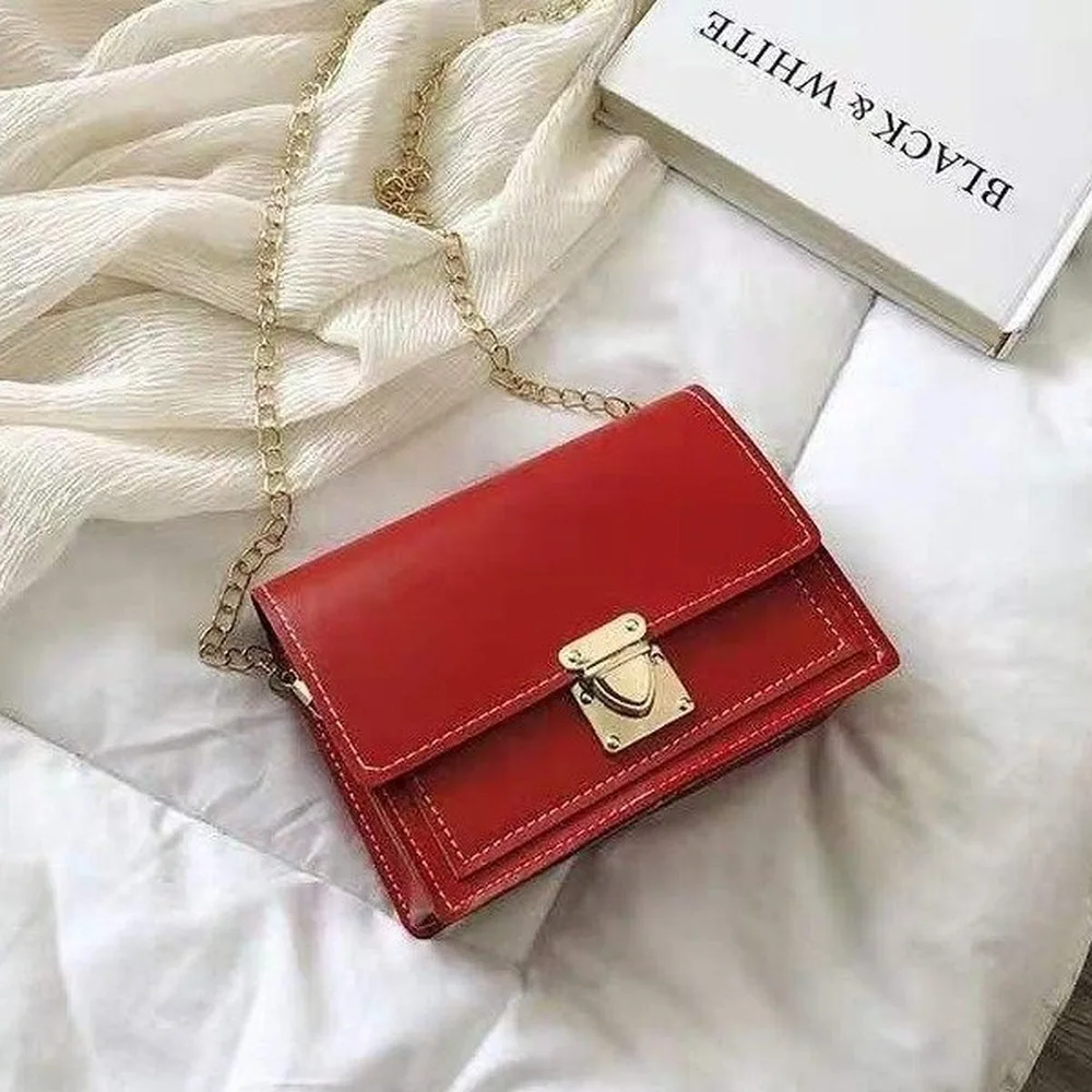 

Chain Pu leather cross-body bag women's 2020 small shoulder women bag cross-body bag special lock design female travel handbag