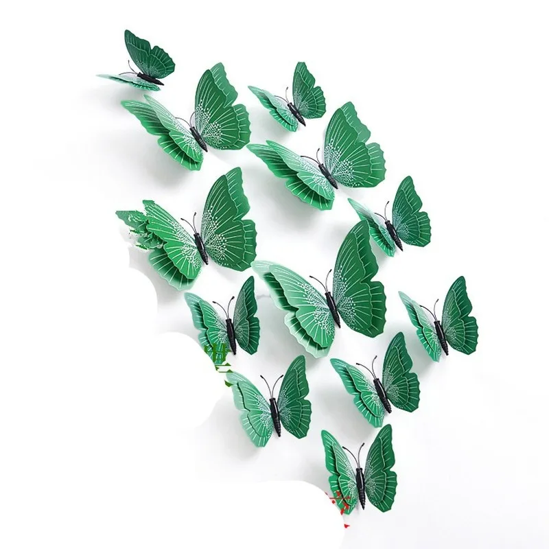 2021 новый стиль двойной слой 12 шт. 3d бабочка настенные стикеры художественная