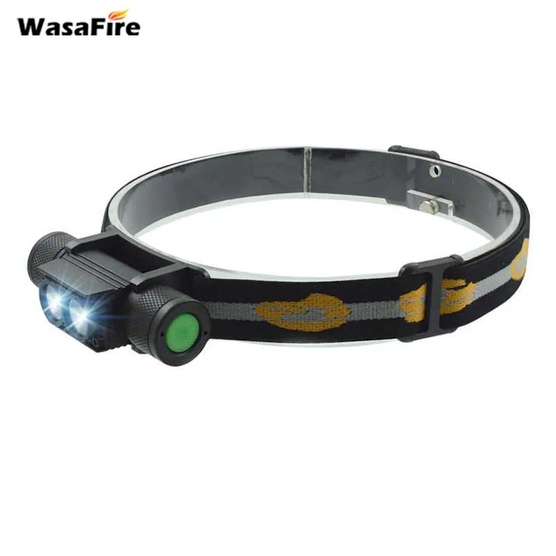 Wasafire 6000 люмен XM-L2 светодиодный налобный фонарь USB Перезаряжаемый съемный