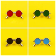 Glasses Icon Pin Badges on Clothes Enamel Pins Sunglasses Metal Badges Stripes for Clothes Set Badge