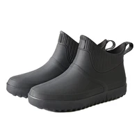 men rubber rain shoes slip on waterproof low heel tube pvc rain boots work plus size mens boots