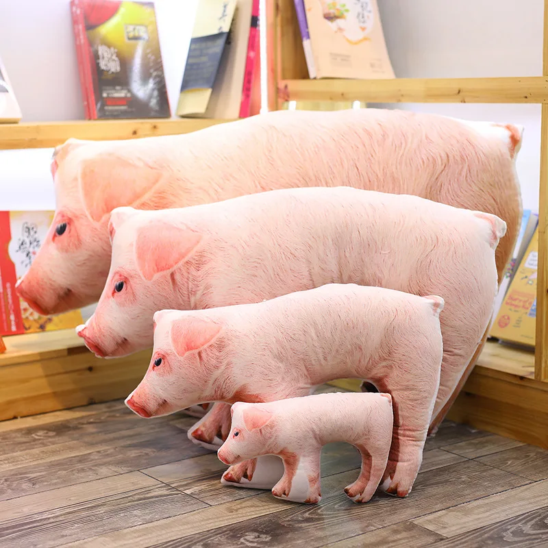Имитация свиньи Печать Подушка постоянный розовый поросенок мягкое плюшевое