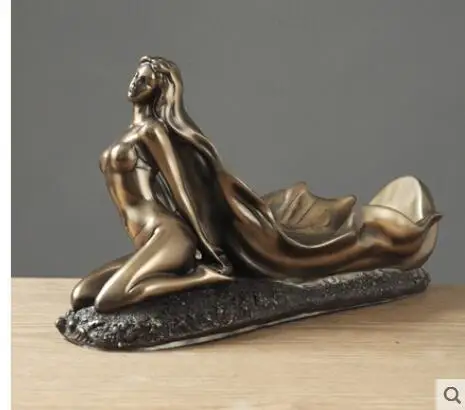 Wine rack display simple light fairy Beauty figures art creative porch Chill casting copper room household decoration sculpture | Дом и сад