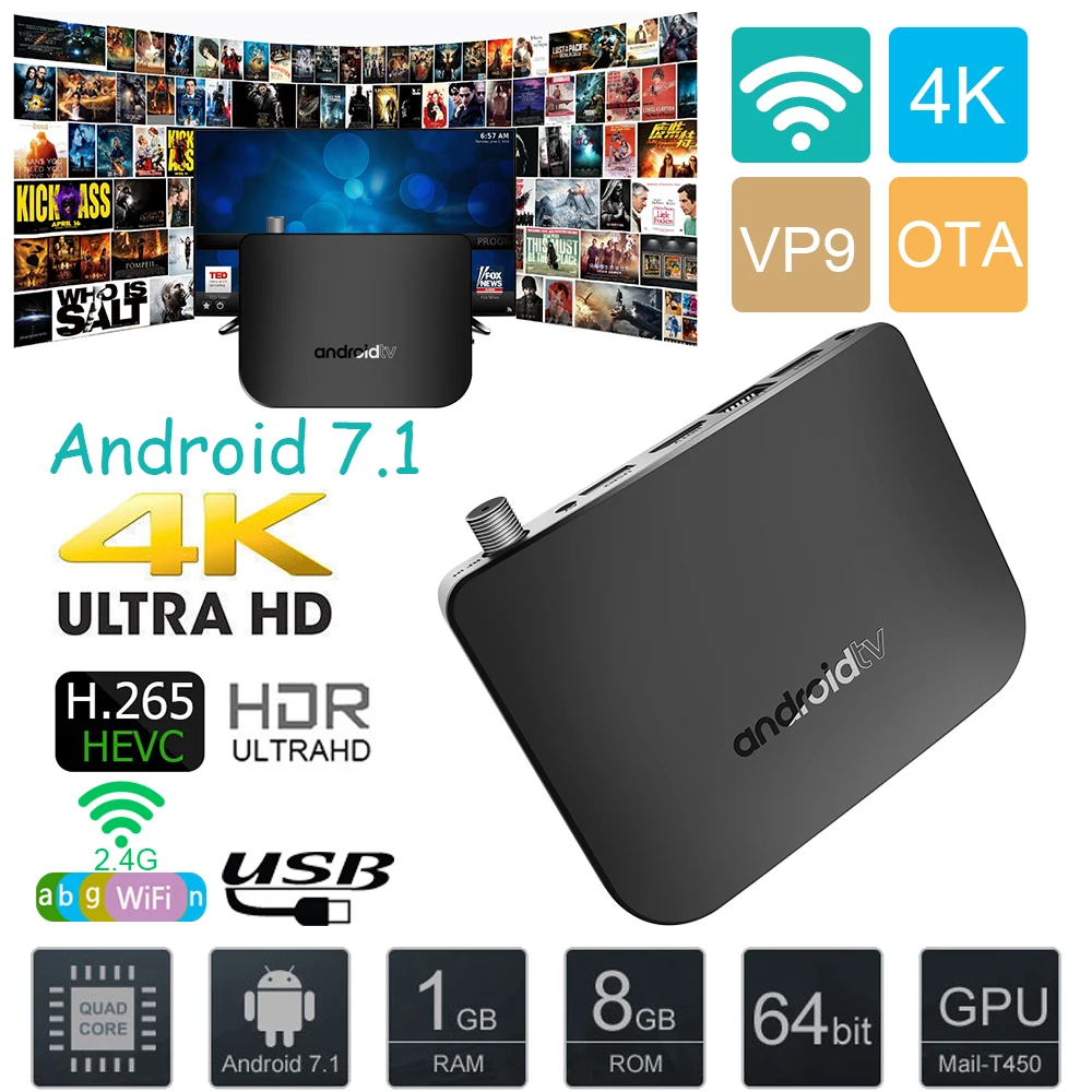 DVB S Box S905D 1G ROM 8G RAM 2 4G WiFi 100M S/S2 Mini медиаплеер|ТВ-приставки и медиаплееры| |