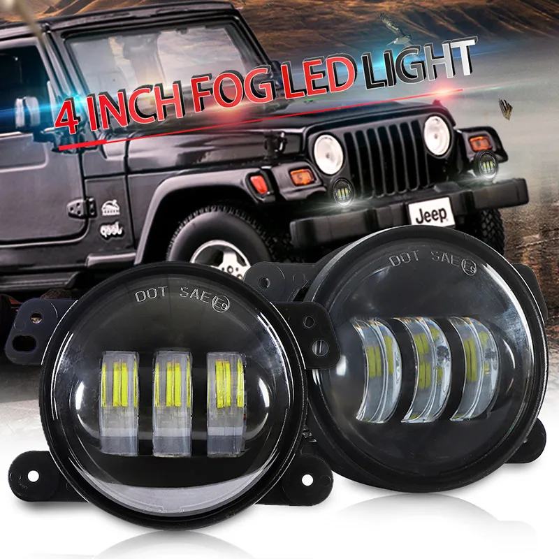 2 шт. 4 дюймовые круглые светодиодные противотуманные фары 30 Вт 6000 К белые DRL