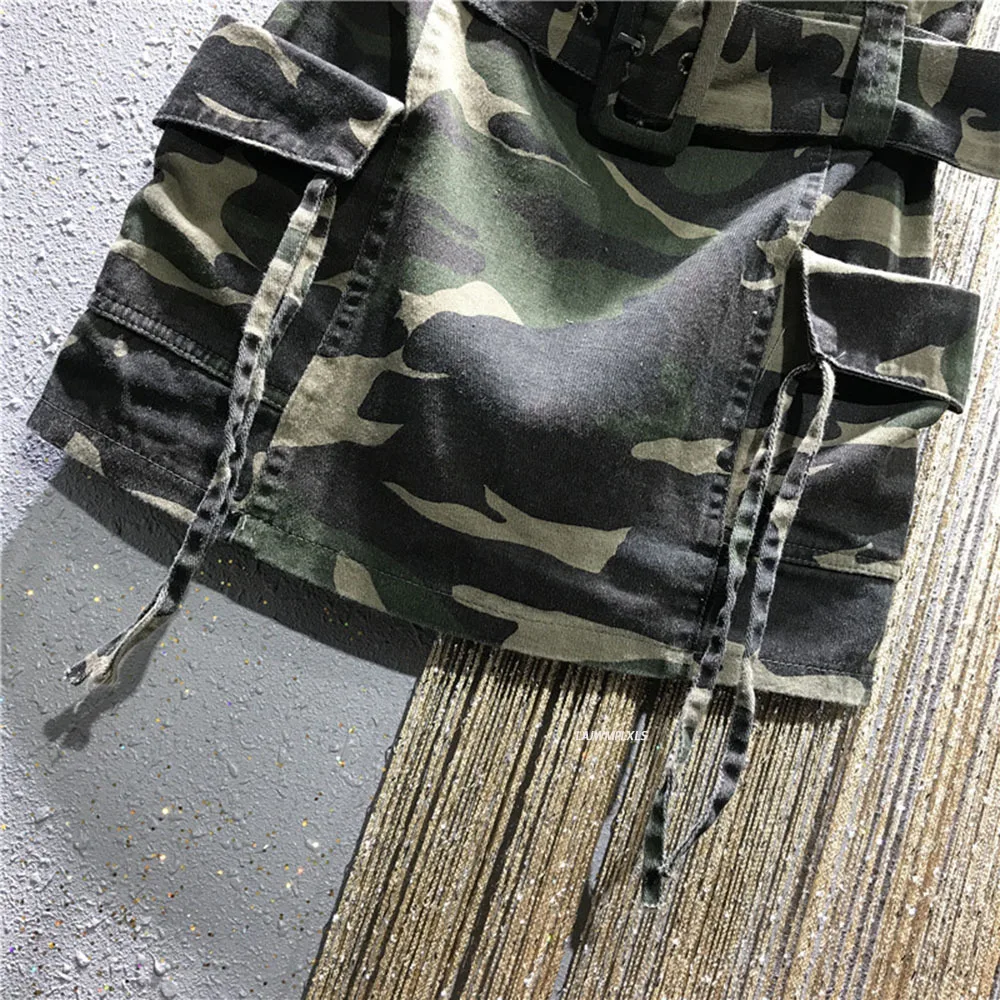 Женская камуфляжная короткая юбка в стиле милитари брюки шорты с высокой талией