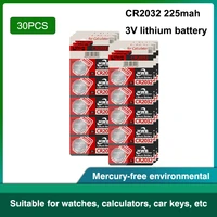 30pcs for eaxell original 2032 battery cr2032 3v button cell coin lithium batteries for watch computer toy remote control