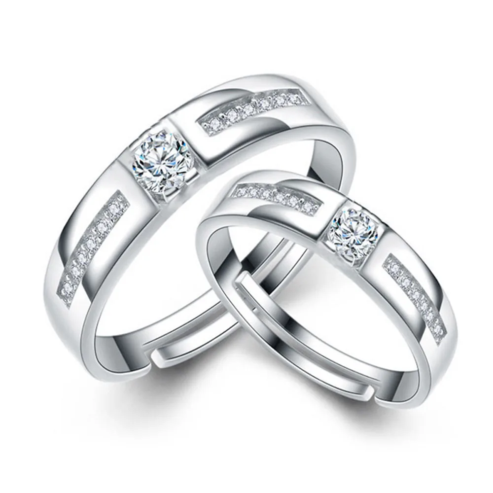 2 шт./компл. классическое обручальное Открытое кольцо для пары красное CZ модное