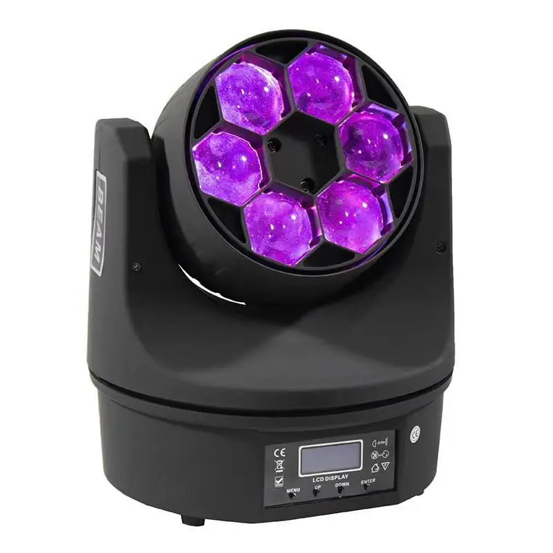 

Wedding Decoration 6*15W Led Wash 4in1 Bee Eyes Mini Beam Moving Head