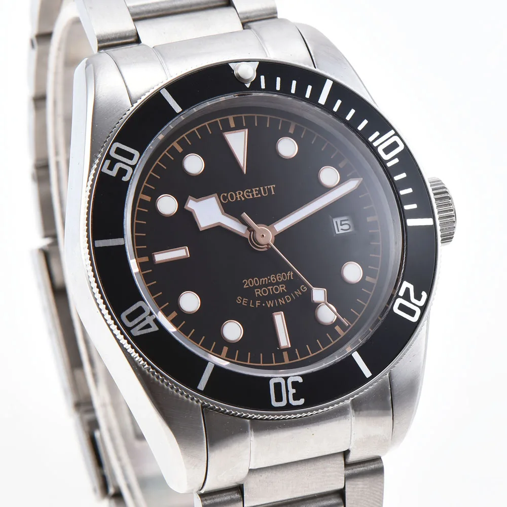 Corgeut 41mm Automatic Mens Watch Luxury Mechanical sapphire luminous Waterproof swim male sport clock Wristwatch | Наручные часы