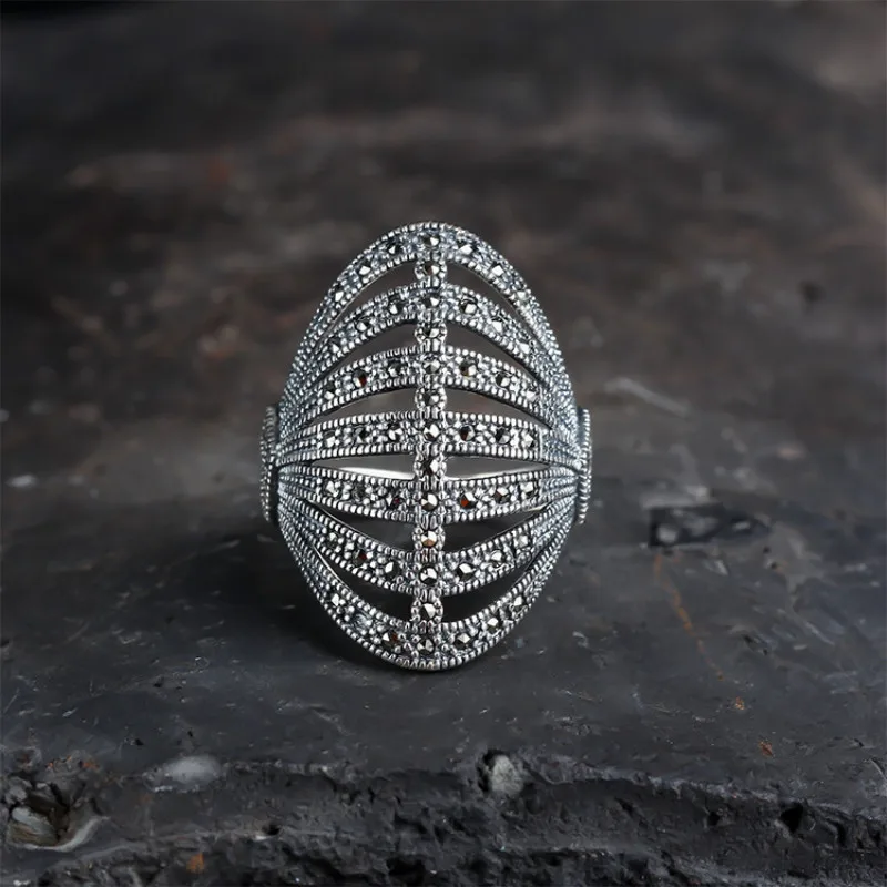 Женское винтажное вечерние ЦО из тайского серебра 925 пробы|Кольца| |